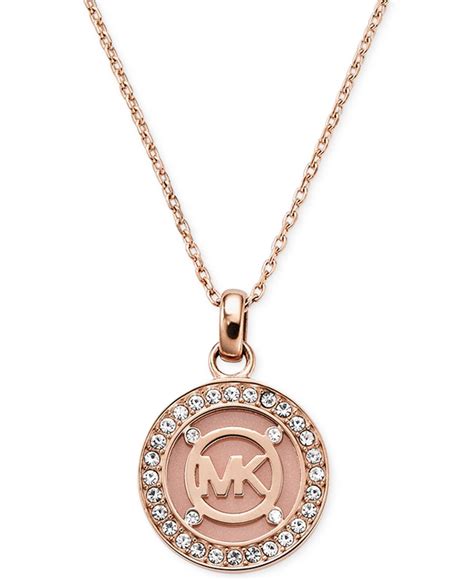 michael kors necklace rose gold blush pendant